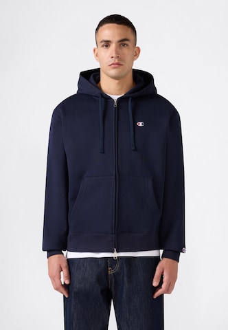 Champion Кофта на молнии в Синий: спереди