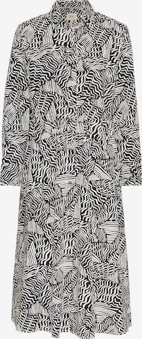 CAMEL ACTIVE Langes Hemdblusenkleid mit Allover-Print in Schwarz: Vorderseite