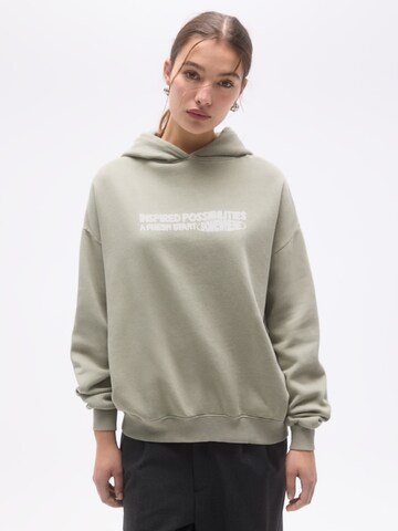 Sweat-shirt Pull&Bear en vert : devant