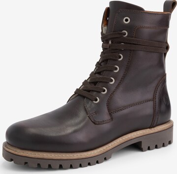 Travelin Lace-Up Boots 'Kvinlog' in Brown: front