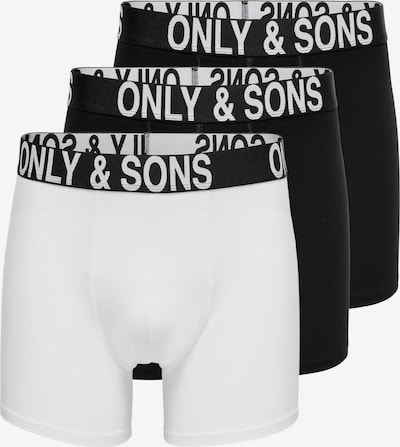 Only & Sons Boxers 'FITZ' en noir / blanc, Vue avec produit