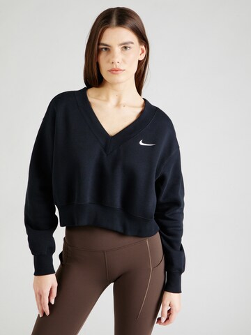 Nike Sportswear Sweatshirt 'Phoenix Fleece' in Schwarz: predná strana