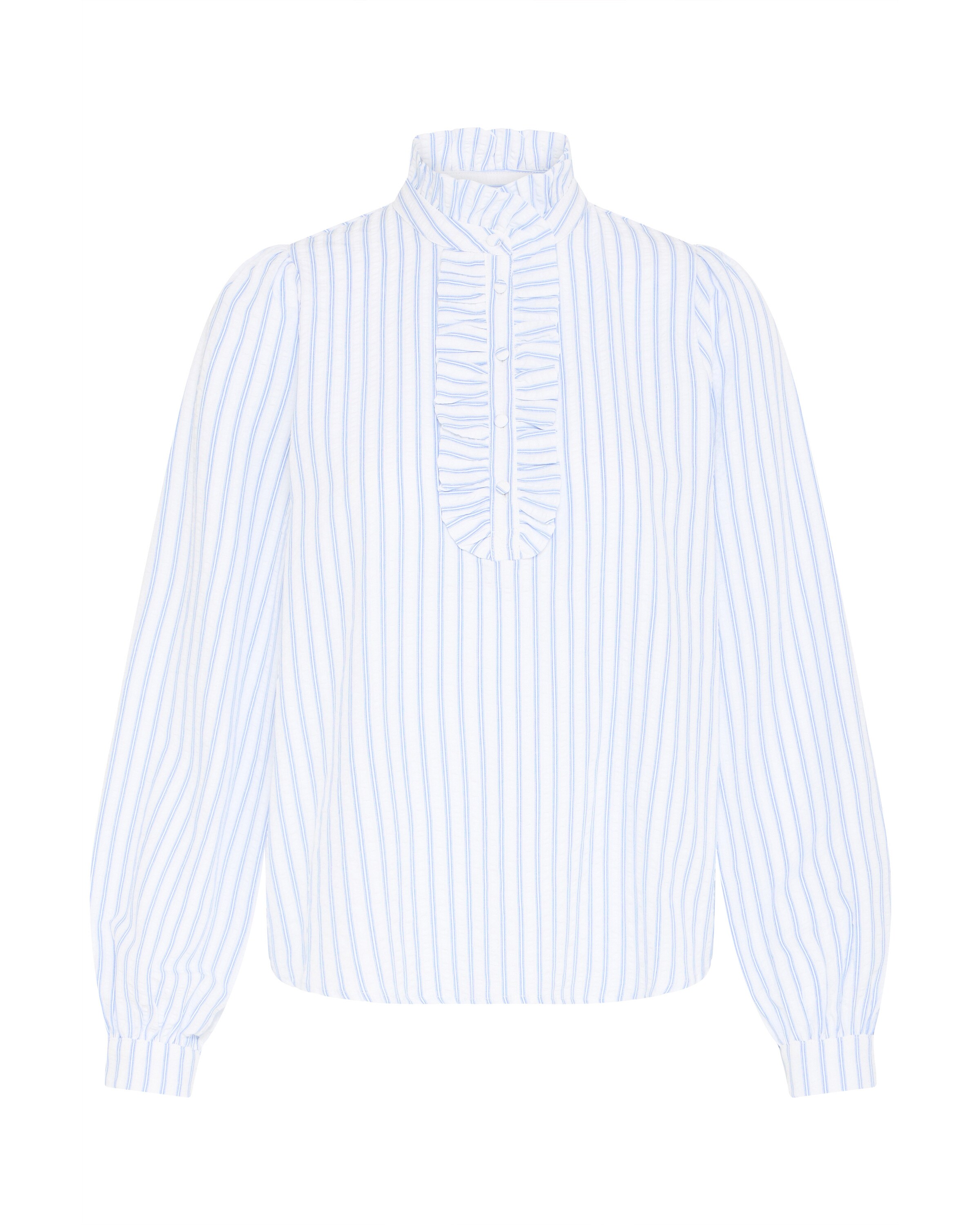 b.young Blouse 'BYGinette' in de kleur Lichtblauw / Wit, Productweergave