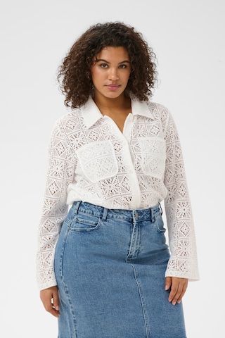 KAFFE CURVE Bluse 'KCcindia' in Weiß: Vorderseite