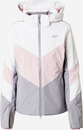 4F Outdoorjas in de kleur Grijs / Rosa / Wit, Productweergave