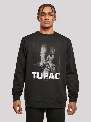 F4NT4STIC Sweatshirt 'Tupac Shakur Praying' in Zwart: voorkant