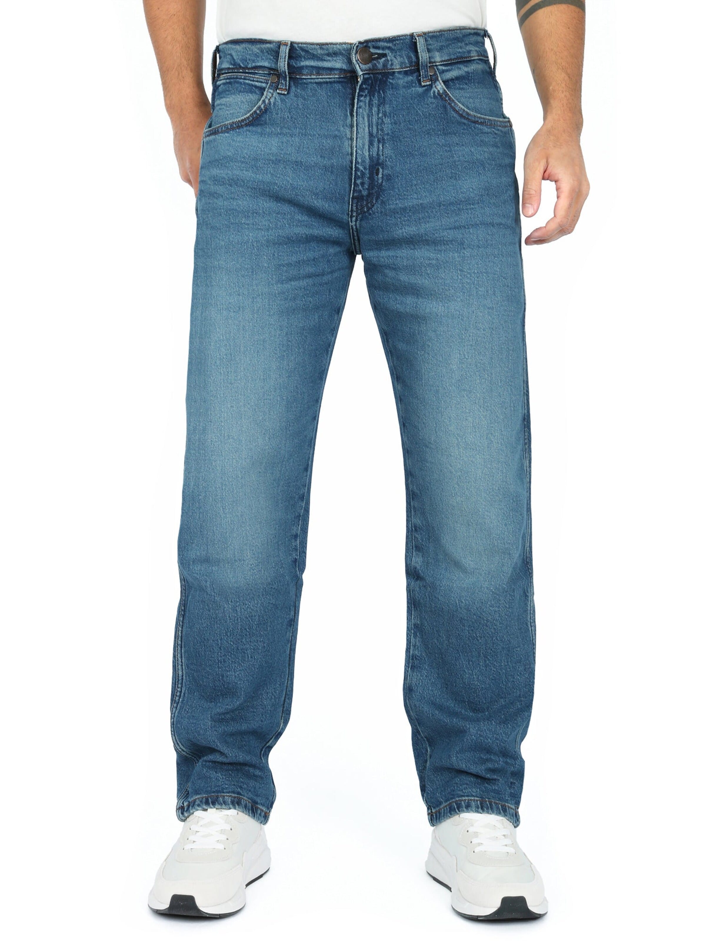 WRANGLER - Loosefit Calças de ganga 'RELAXED FRONTIER' em azul: frente