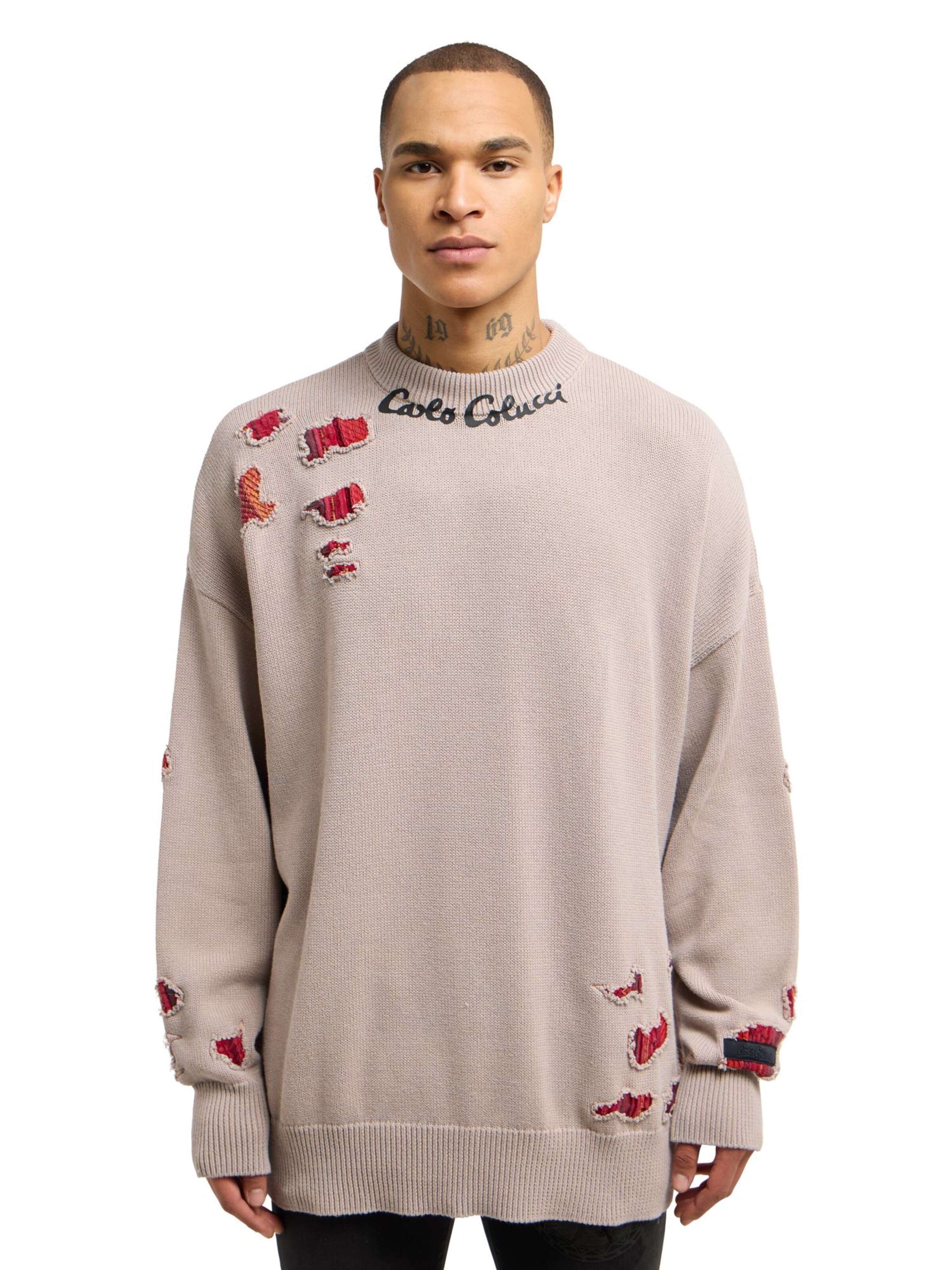 Carlo Colucci Pullover in Beige: Vorderseite