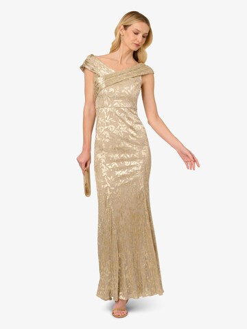 Adrianna Papell Langes Abendkleid 'Foil Leaf Mermaid Gown' in Gold