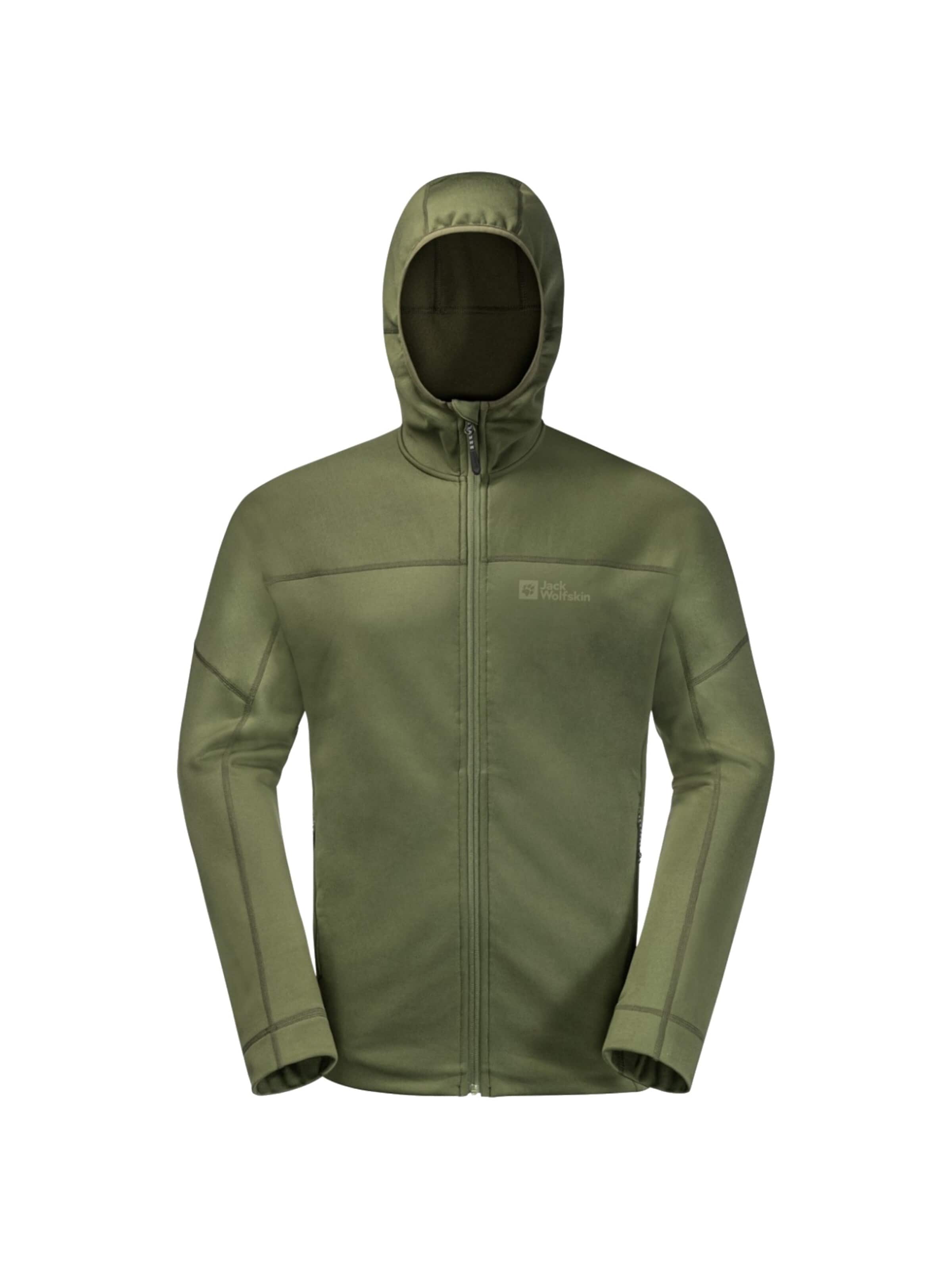 JACK WOLFSKIN Fleece jas 'Jack Wolfskin Hirschberg Hooded FZ M' in Groen