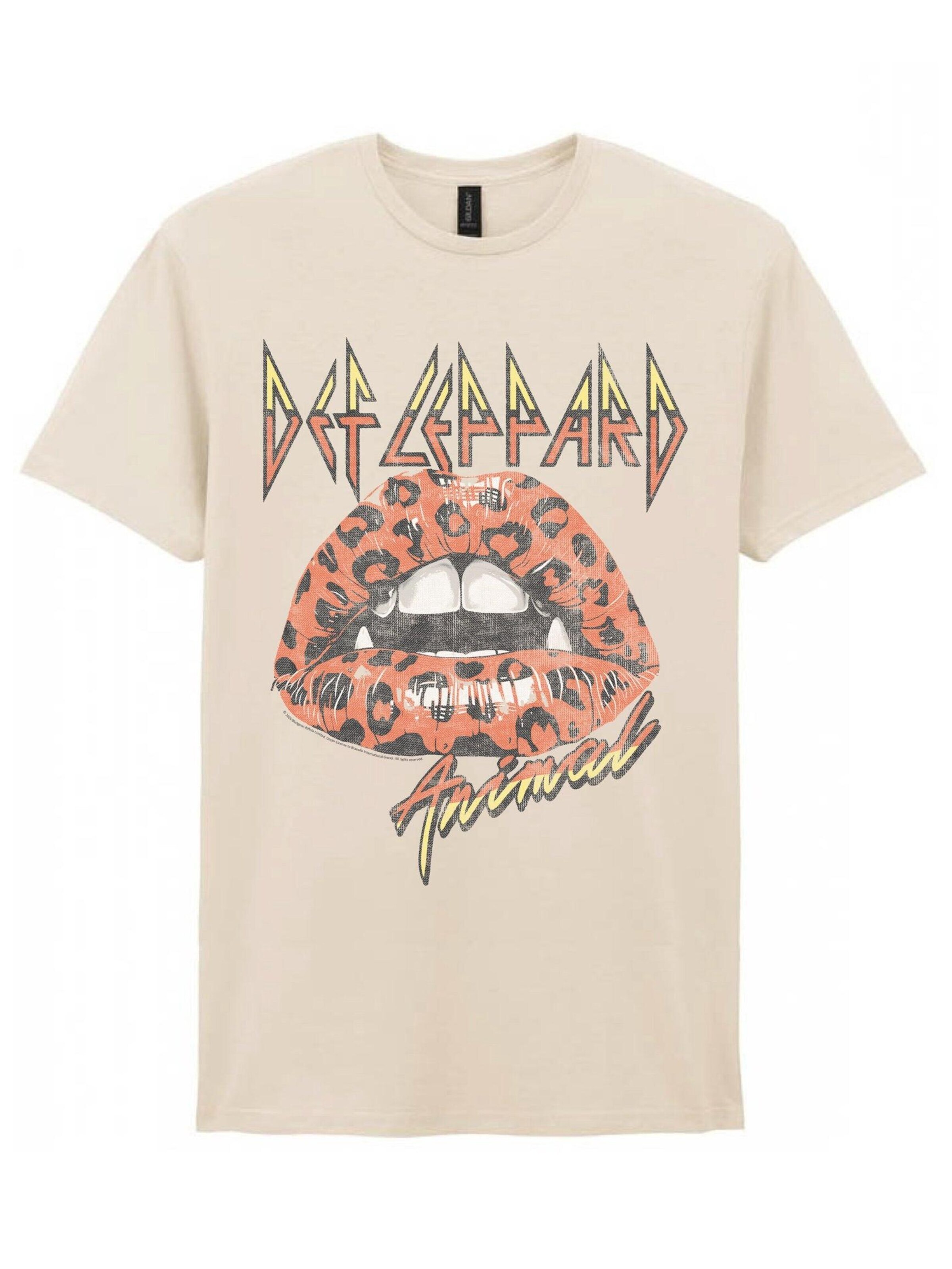 Def Leppard Shirt 'Lips' in White: front