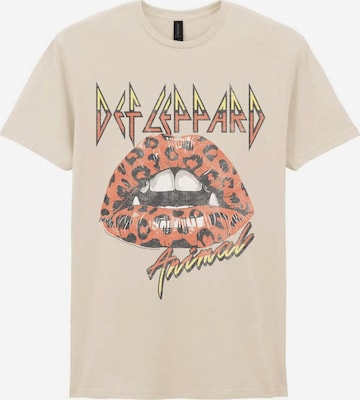 T-Shirt 'Lips' Def Leppard en blanc : devant