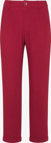 faina Pleat-Front Pants in Red: front