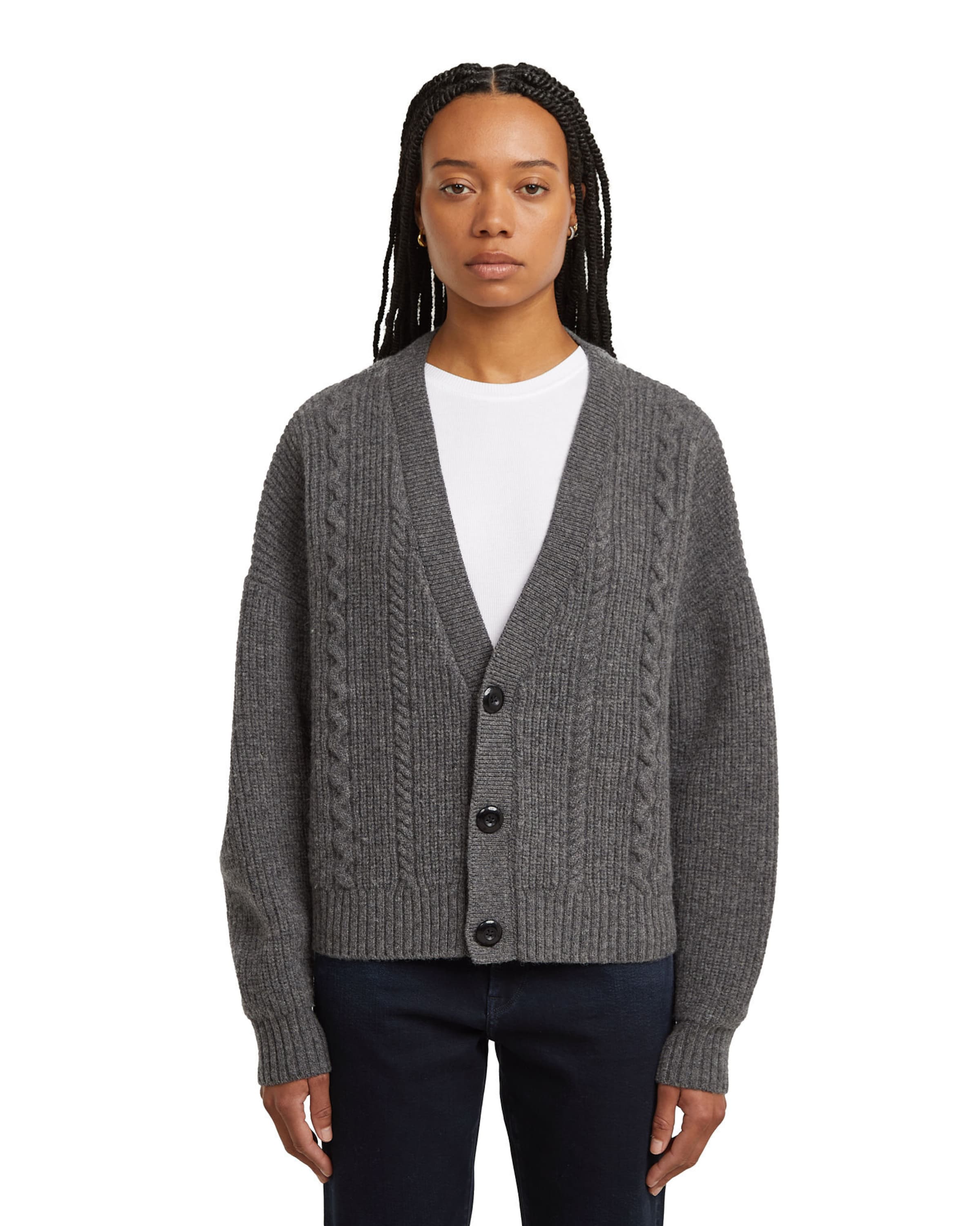 G-STAR Knit Cardigan in Grey: front