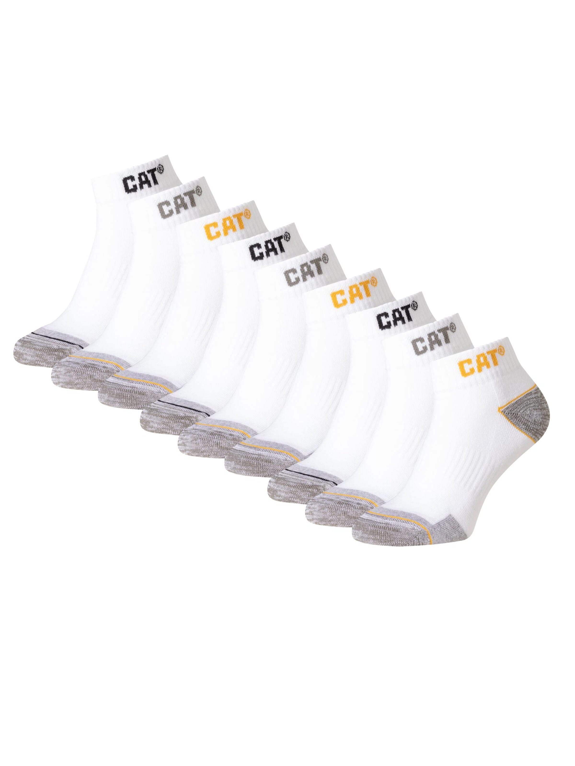 CATERPILLAR Enkelsokken 'CAT Enkelsokken Heren Work Sneakers 9-paar Korte Werksokken' in Wit: voorkant