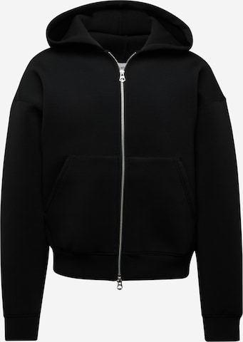 WEEKDAY Zip-Up Hoodie 'Simon' in Black: front