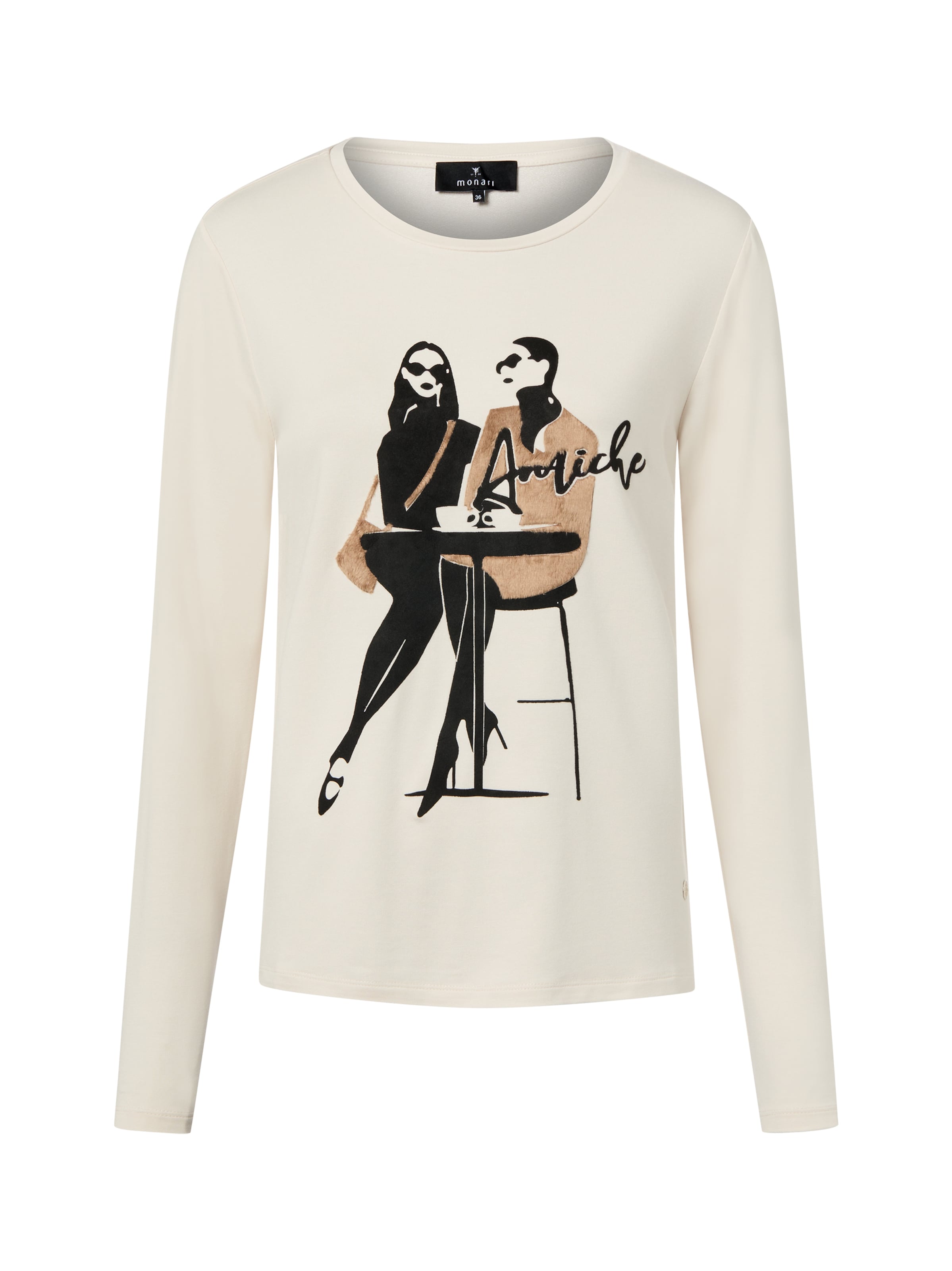 monari Langarmshirt in ecru, Produktansicht