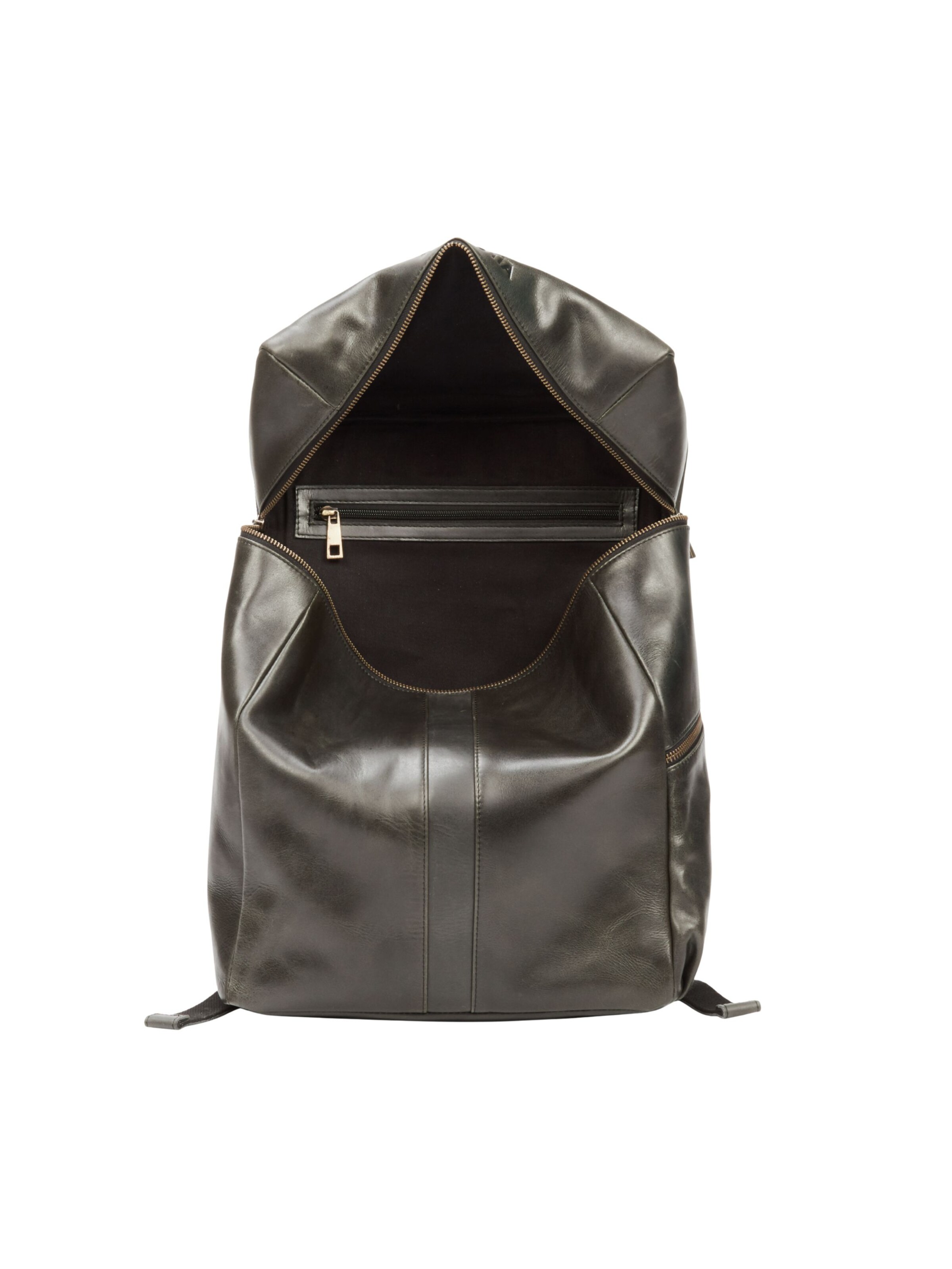 NEGOTIA Leather Rucksack 'Alpha Travel' in Schwarz