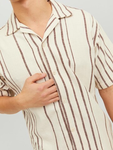 JACK & JONES Comfort fit Button Up Shirt 'Cabana' in White