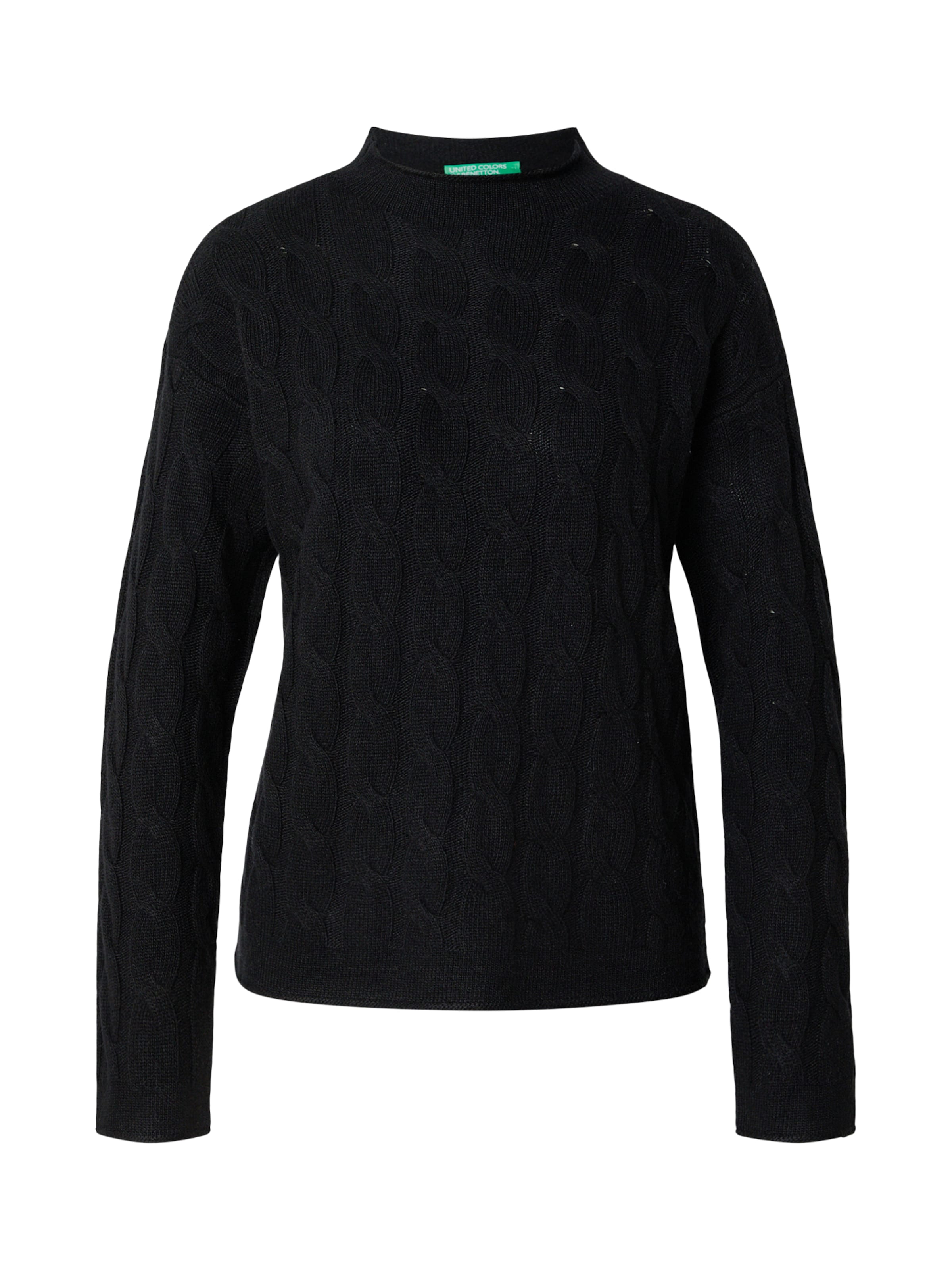 UNITED COLORS OF BENETTON Pulóver - fekete: elől
