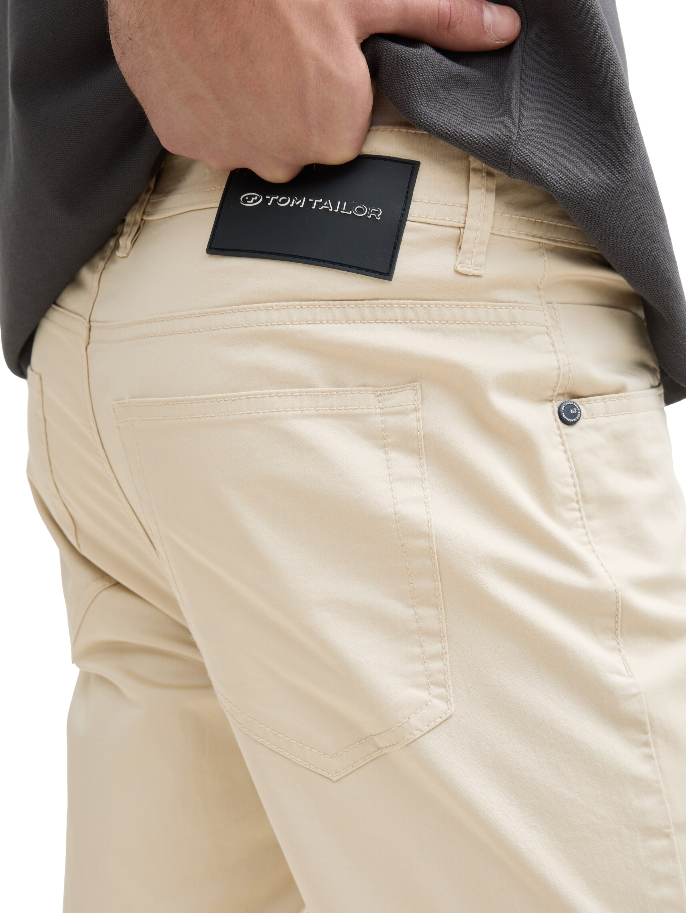 TOM TAILOR Slim fit Pants 'Josh' in Beige