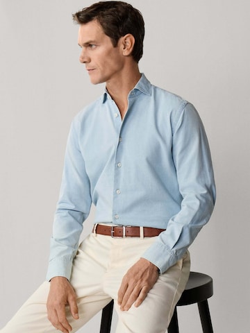 Hackett London Regular fit Overhemd in Blauw