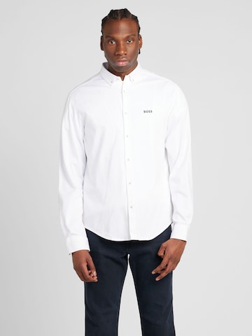 BOSS Regular fit Skjorta 'B_Motion_L' i vit: framsida