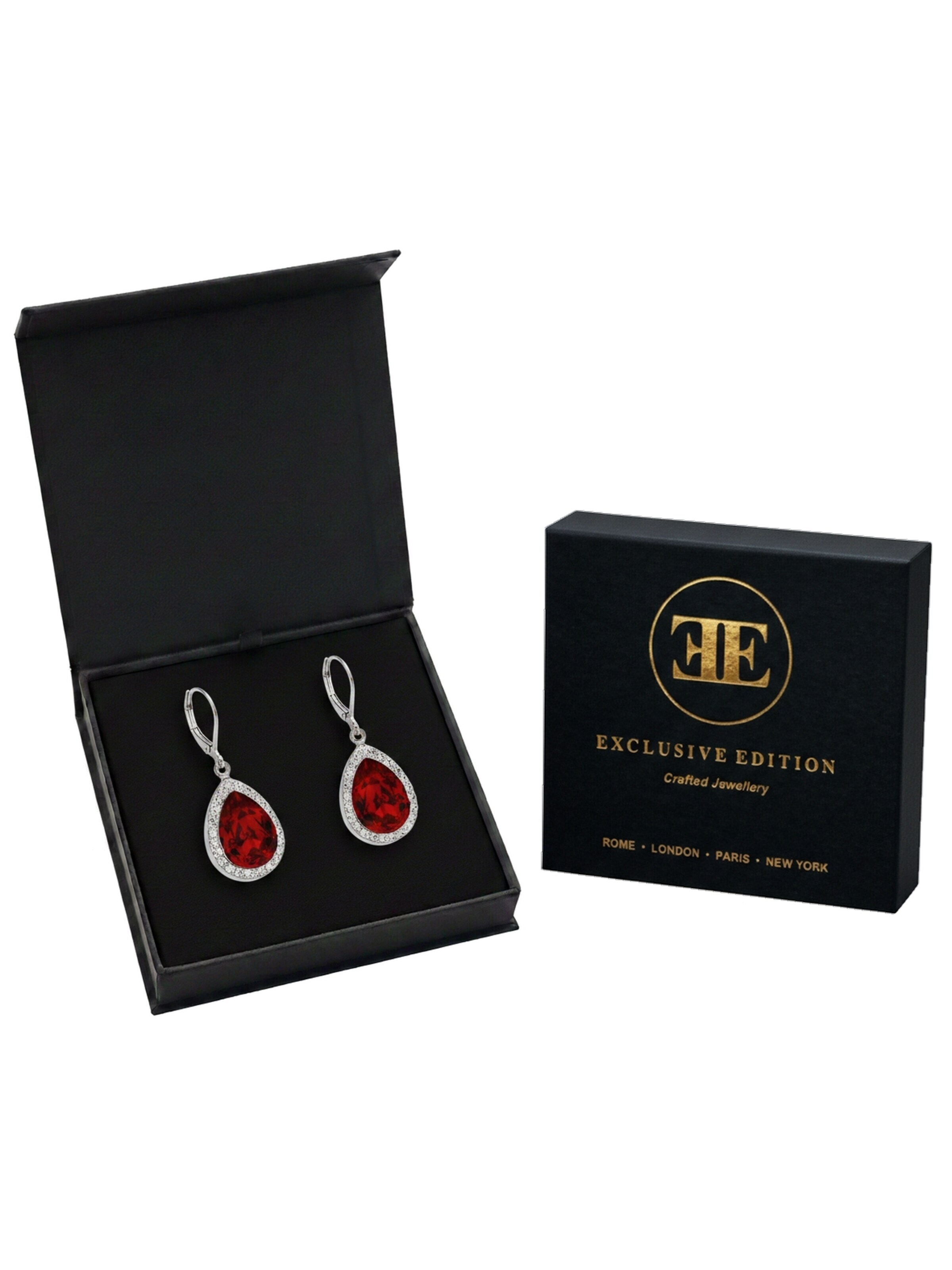 EXCLUSIVE EDITION Uhani 'Agidel adorned with Swarovski crystals' | rdeča barva