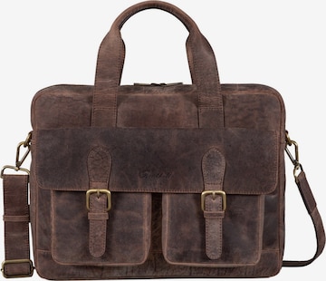 Benthill Briefcase in Brown: front