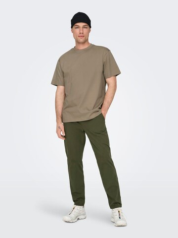 Only & Sons Shirt 'ONSFred' in Brown
