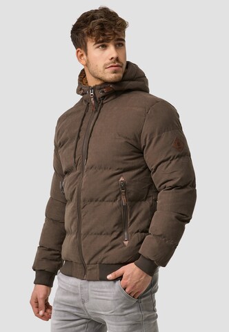 INDICODE JEANS Winterjacke 'Adeline' in Braun: Vorderseite
