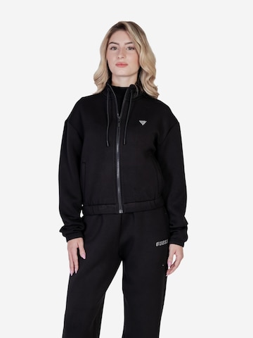 GUESS - Sudadera 'CECILIA SCUBA ZIP V4BQ14 K7UW2' en negro: frente