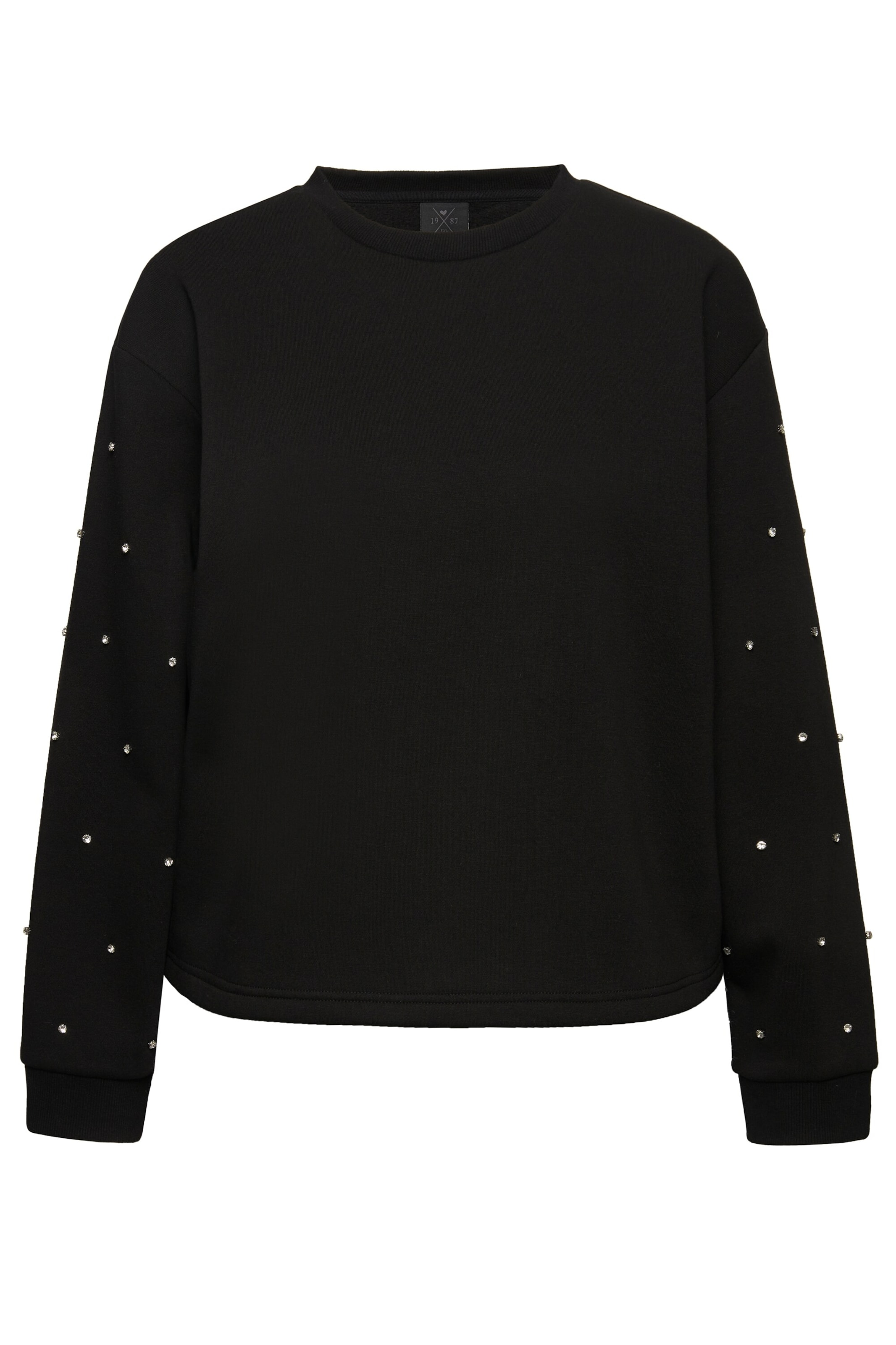 Ulla Popken Sweatshirt in Zwart: voorkant