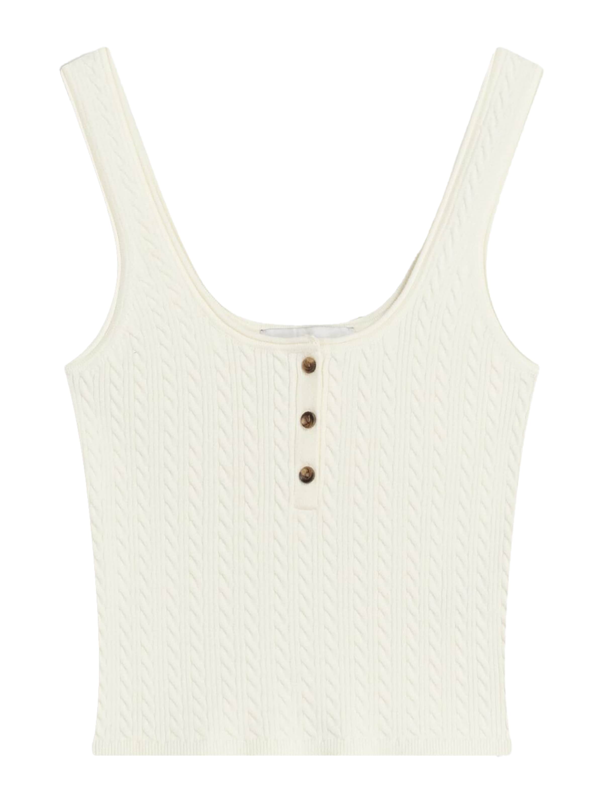 Top brodat Bershka pe bej închis, Vizualizare produs