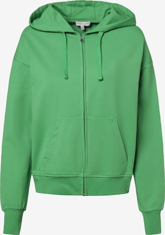 Marie Lund Zip-Up Hoodie in Green: front