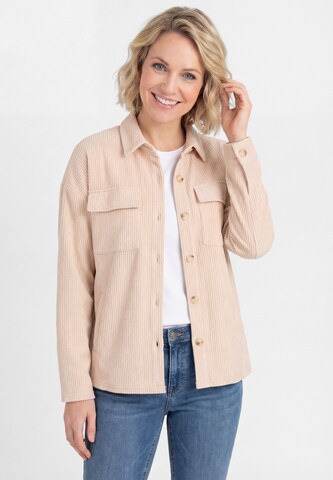 MIMO Gebreid vest 'Autumn Outfits' in Beige: voorkant