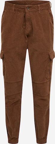 Effilé Pantalon cargo Urban Classics en marron : devant