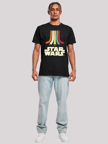 F4NT4STIC T-Shirt 'Star Wars Retro Rainbow Regenbogen' in Schwarz