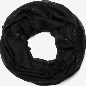 styleBREAKER Schlauchschal 'Loop mit Glitzer unifarben' in Schwarz: Vorderseite
