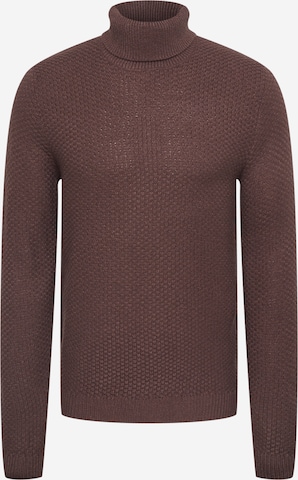 JACK & JONES Sweater 'DAMIAN' in Brown: front