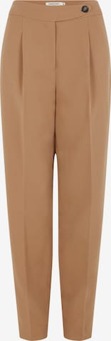 NAF NAF Regular Pleat-Front Pants 'Emya' in Brown: front