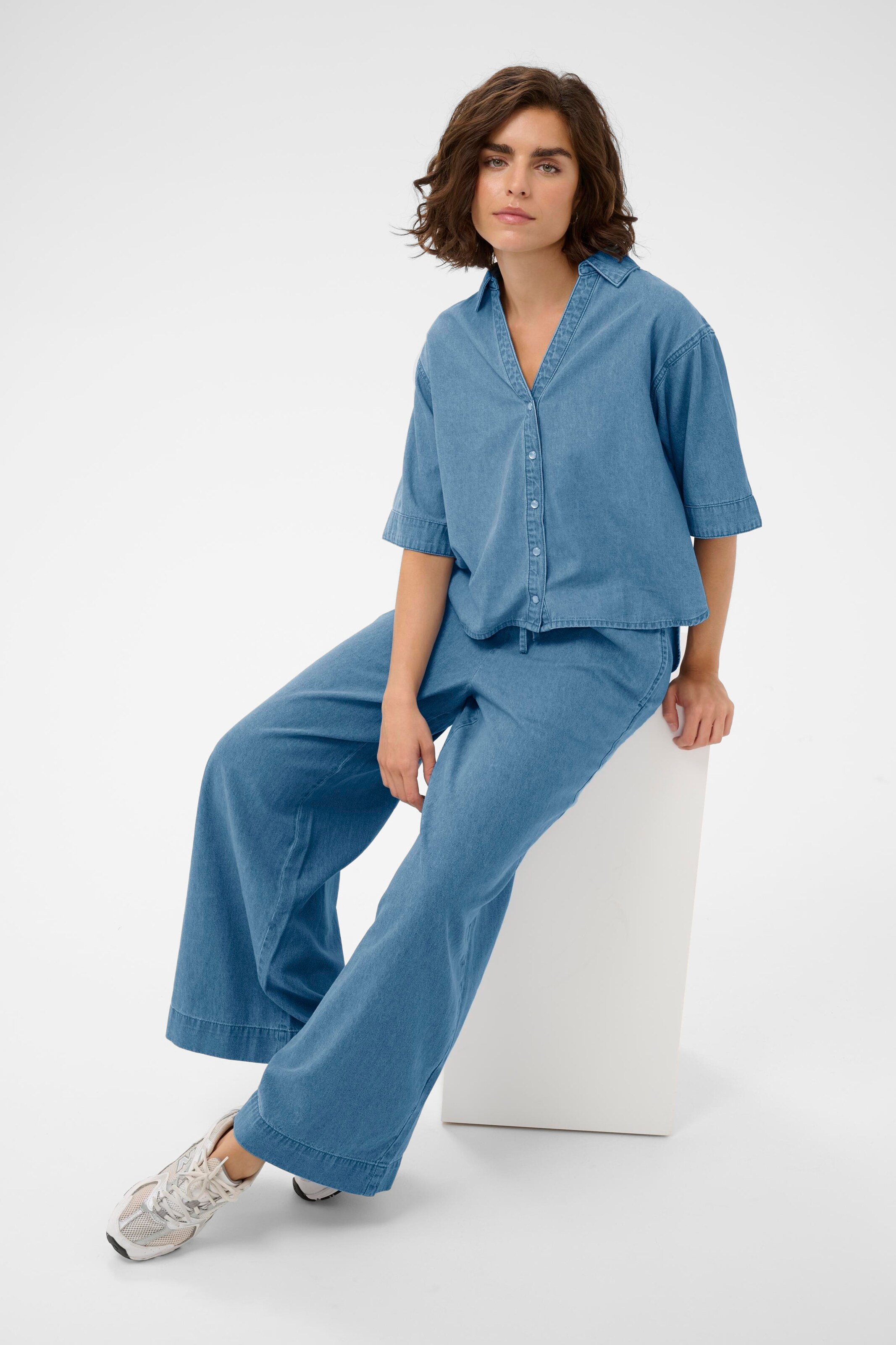Kaffe Loosefit Hose 'Jade' in Blau