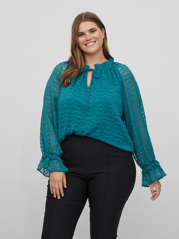 Vila Curve Blouse 'Minio' in Blauw: voorkant