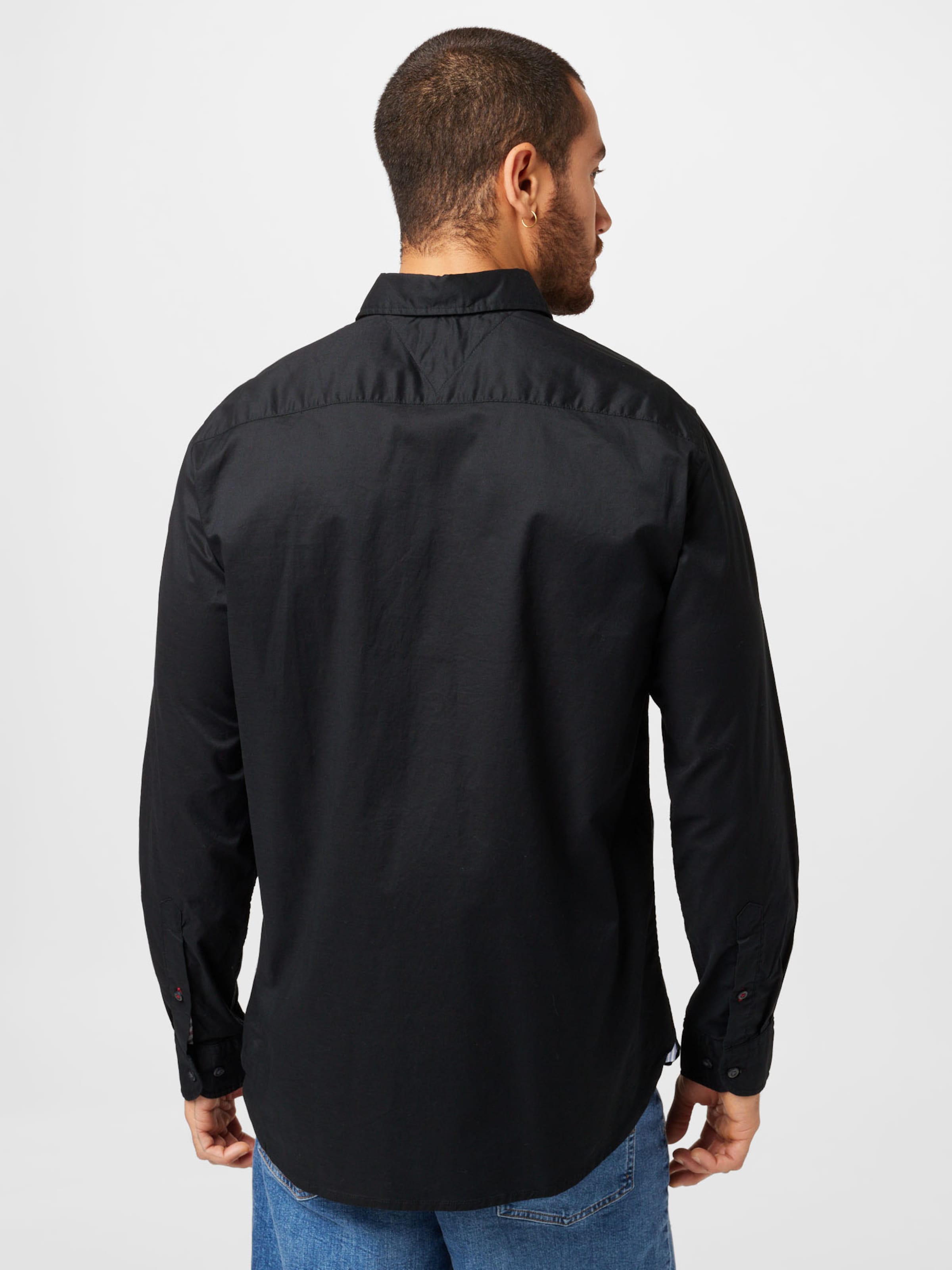 Camisa tommy hilfiger negra sale