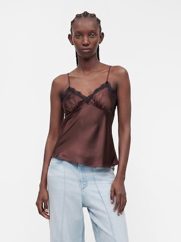 TOPSHOP Top 'NAOMI' | rjava barva: sprednja stran