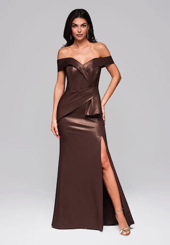 Ombre Evening dress in Brown: front