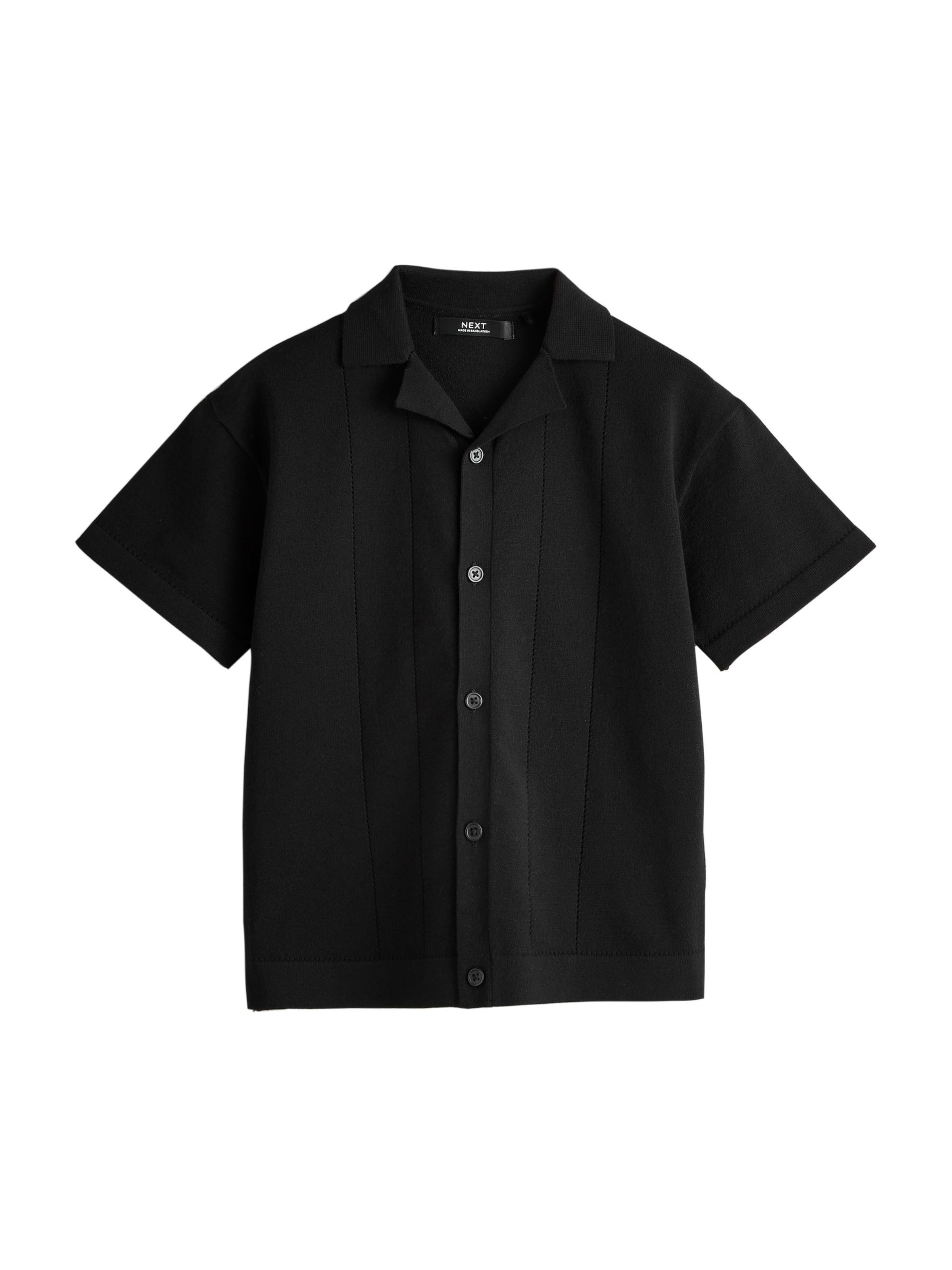 Next Regular fit Button up shirt in Black: front