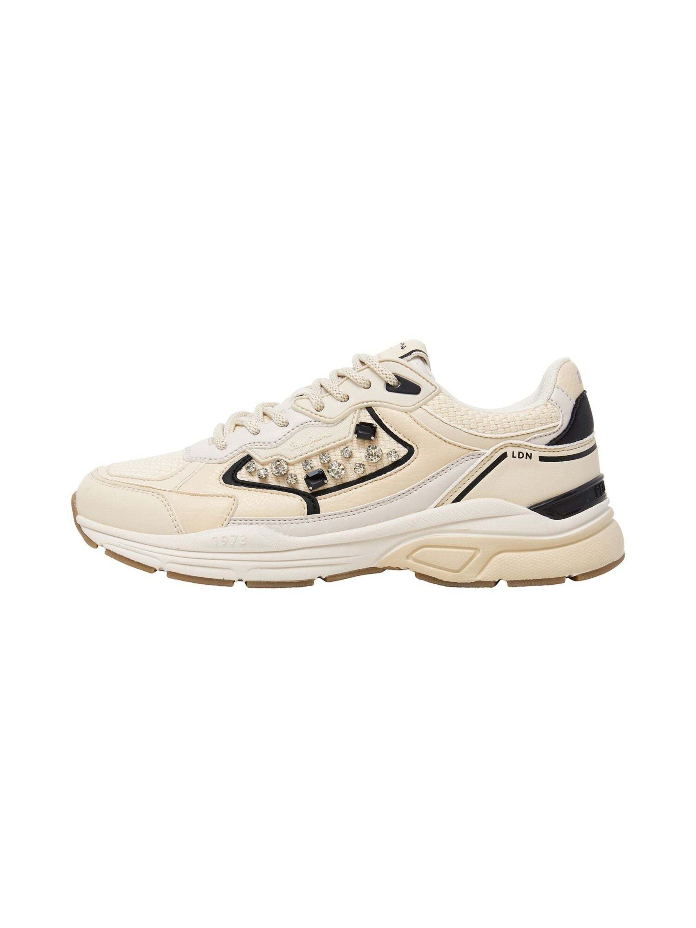 Sneaker bassa 'Dave' Pepe Jeans di colore beige chiaro / nero / bianco, Visualizzazione prodotti