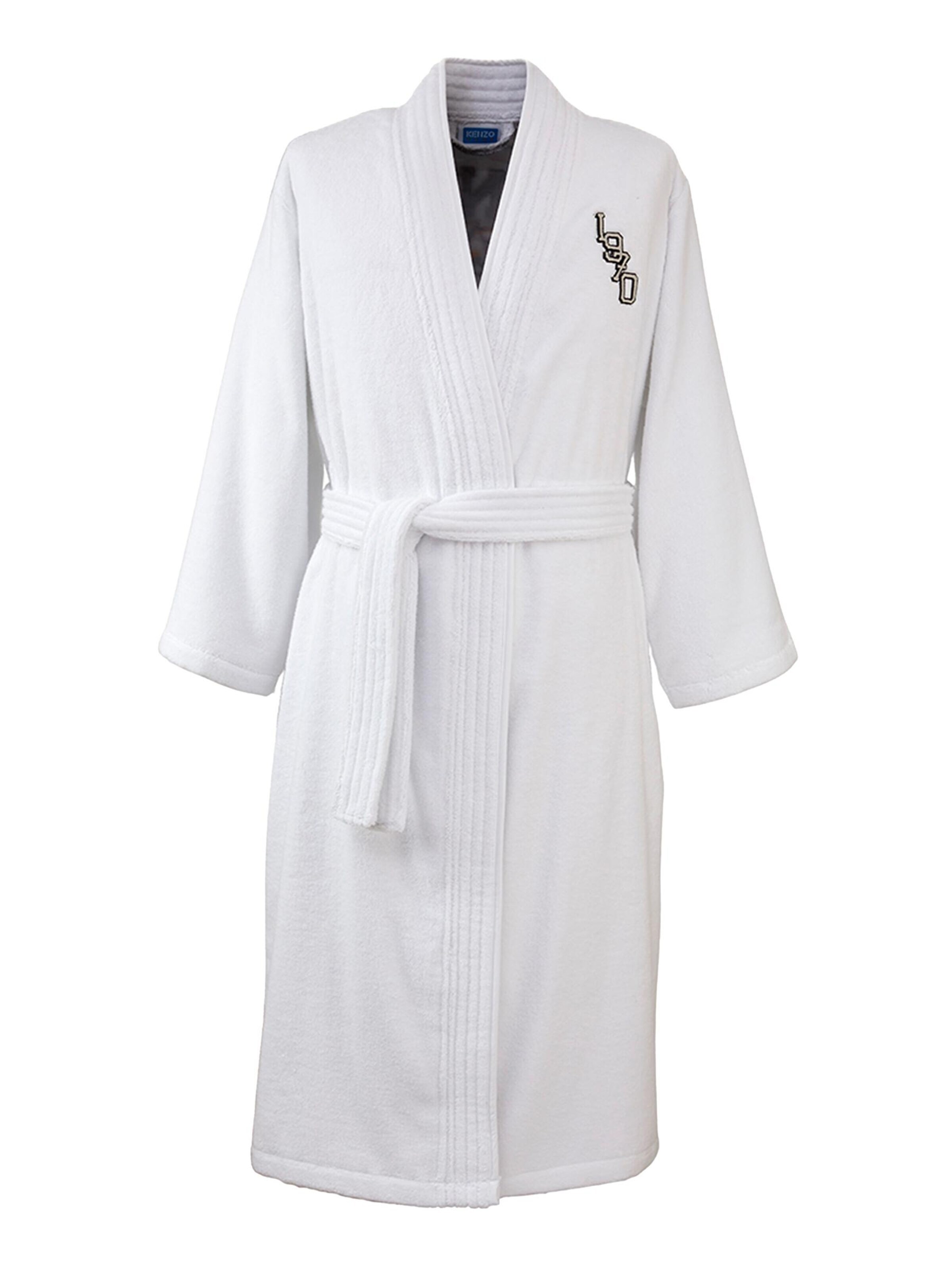 KENZO Long Bathrobe 'KVTIGER' in White: front