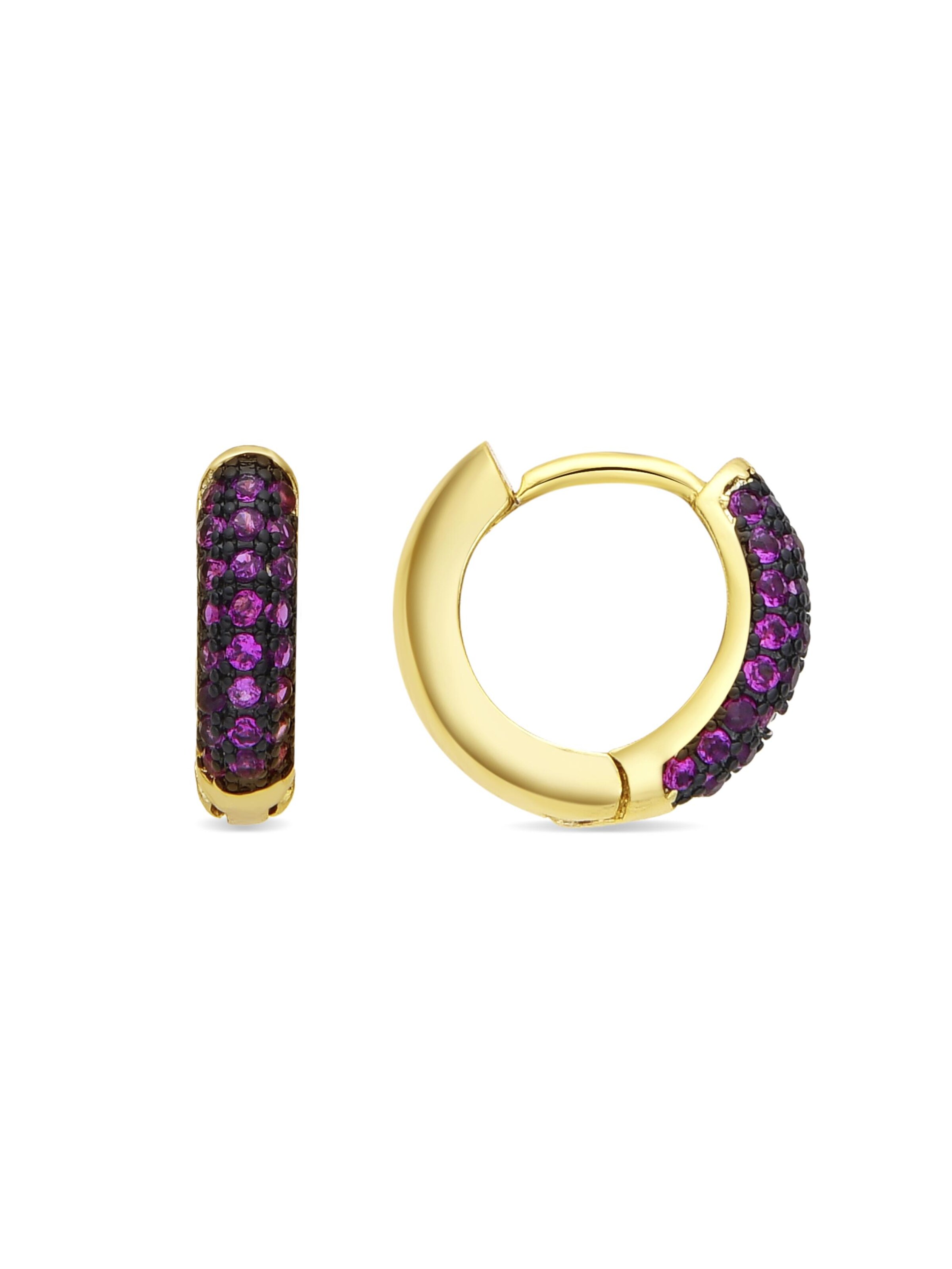 Luxenter Boucles d'oreilles 'Krax' en framboise, Vue avec produit